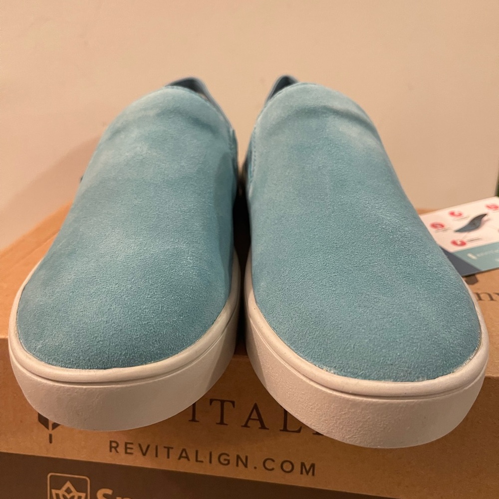 NIB SPENCO ORTHOTIC SAYLOR AQUA LEATHER SLIP-ON EU 39.5B or 8.5M - Picture 6 of 12
